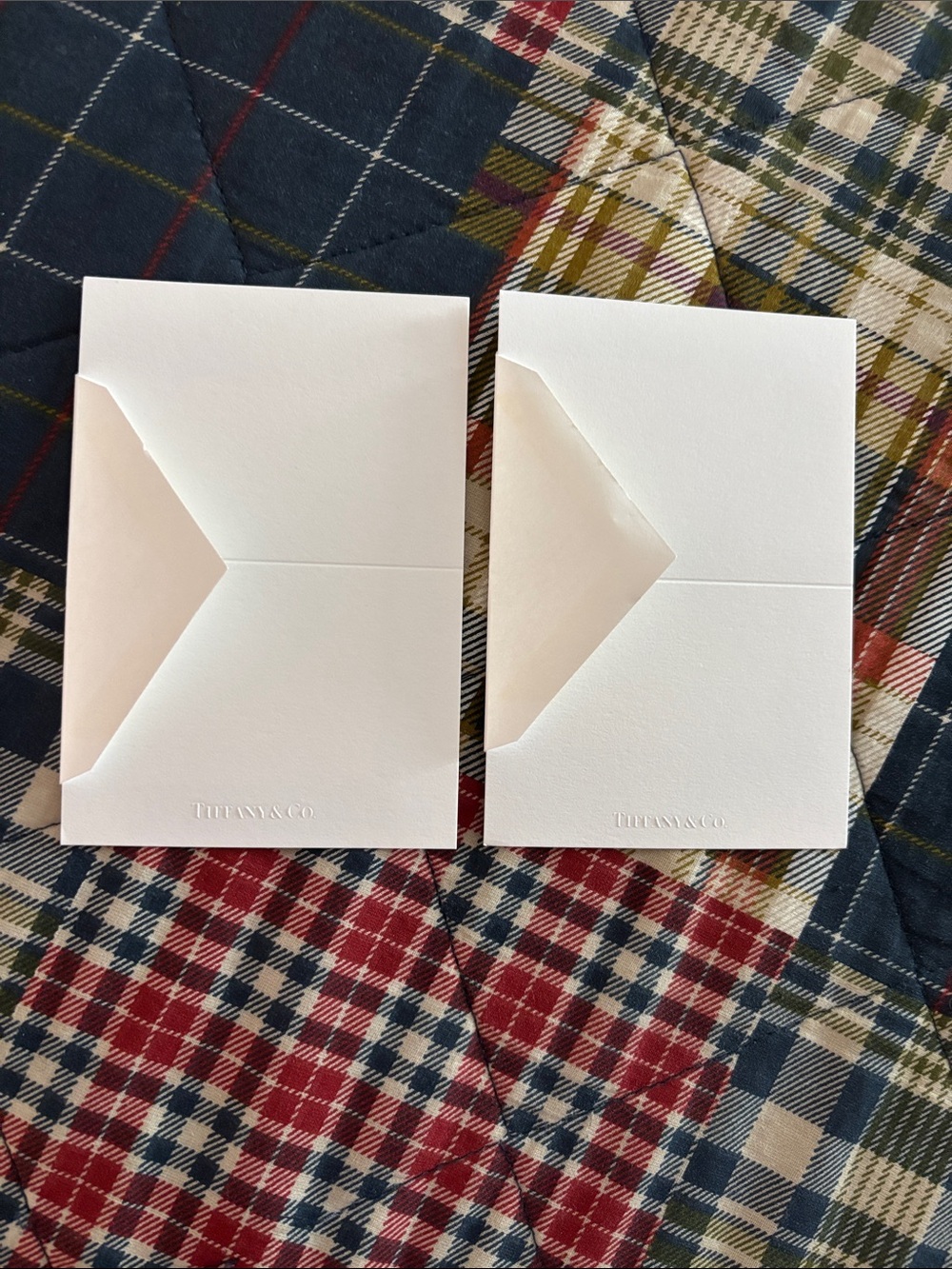 Tiffany & Co. White Embossed Folded Note Cards - Set of 2